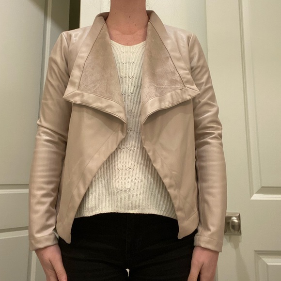 Cream Leather Jacket - Picture 5 of 7